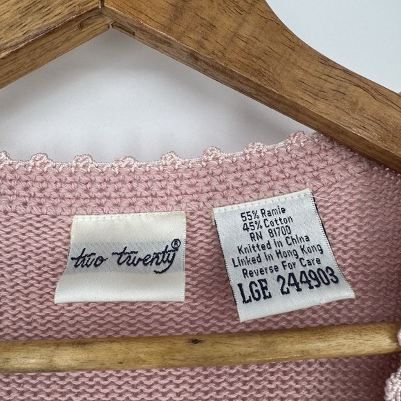 Vintage Cardigan Sweater Vest Women's Large Pink Granny Embroidered‎ Floral - Picture 6 of 8